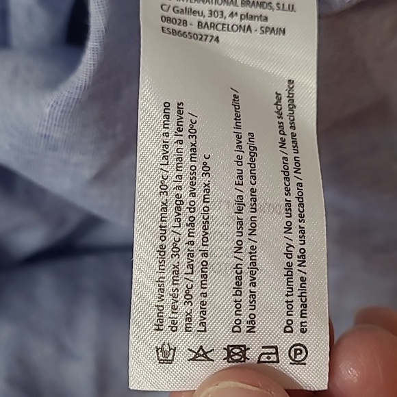 Designers Society Chambray & White Lace Sleeveless Top size Medium - Picture 8 of 8